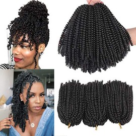 Xtrend 90strands 8 inch Spring Twist Crochet Hair for Distressed Butterfly Locs Passion Twist Synthetic Braiding Hair Extensions Fluffy Spring Twist Crochet Braids hair 110g/pcs 2#