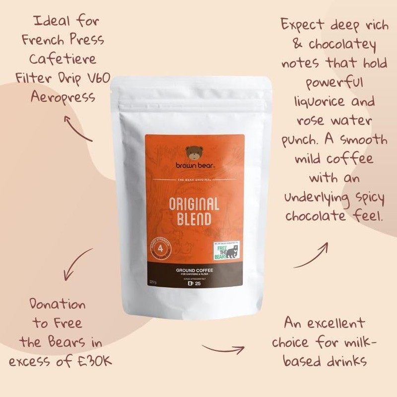 Medium Dark Roast Strong Espresso Coffee Beans 227g - Brown