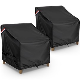 KylinLucky Waterproof Patio Chair Covers 2 Pack 32Wx37Dx36H Inches, All Weather Heavy Duty Outdoor Furniture Covers Black