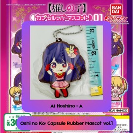 Bandai Set Of All 6 - Oshi no Ko Capsule Rubber Mascot 01 Complete Bandai Gashapon
