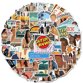 Sticker Junkies Outer Banks Stickers 100Pcs Vinyl Waterproof Stickers Laptop Water Bottle Bike Car Motorcycle Bumper Luggage Skateboard Graffiti Decals TV Show Stickers for Kids Teens Adult