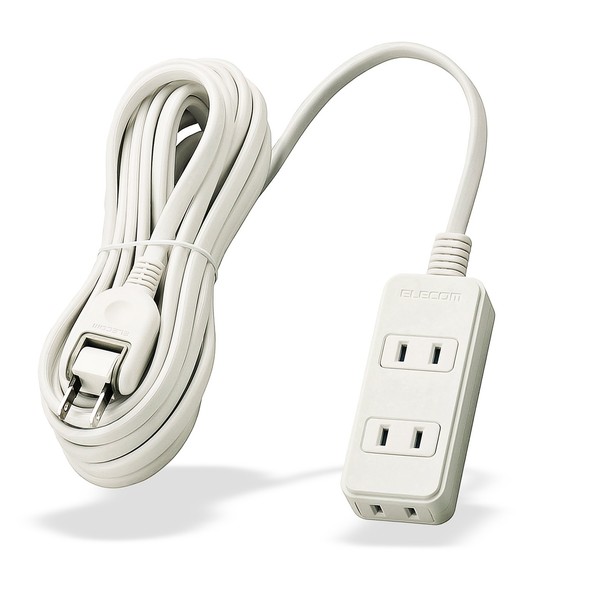 Elecom T-ST02N-2350WH Power Strip Dust Prevention Shutter 3 Counts 16.4