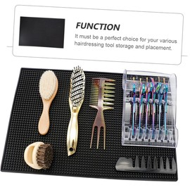 TOVINANNA 1pc Non- Barber Mat Pu Skid Pad for Hairdressing Tools Organizer for Scissors and Blades Salons and Home Use and Design