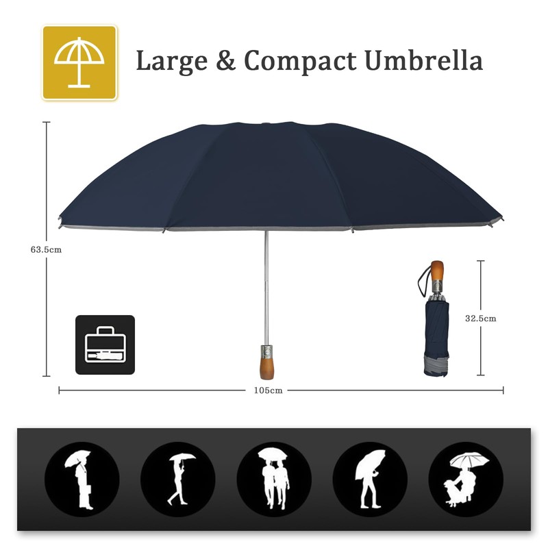 Pioggistar Windproof Umbrella for Men and Women, Inverted Umbrellas 10