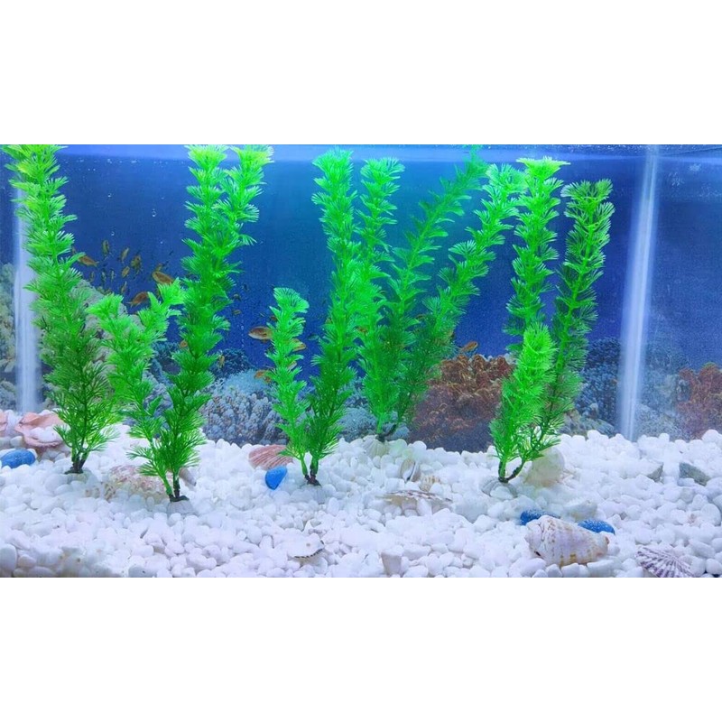 AQUANEAT Fish Tank Plants Plastic, Aquarium Decorations, 10Inch Tall Fake