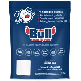 ValueBull Cow Ears, Varied Shapes, 3-6 Inch, 100 Count - All Natural Dog Treats, Angus Beef, Single Ingredient Rawhide Alternative, Cleans Teeth & Gums