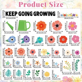 Wildflowers Back to School Bulletin Board Decorations Set Floral Flowers Bulletin Board Decor Keep Going Keep Growing Decor Floral Blackboard Borders Sunflowers Cutouts for Classroom Wall Decor
