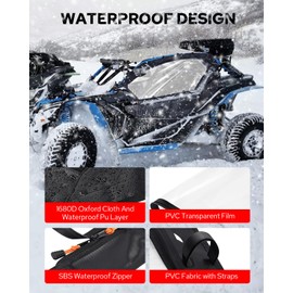 Benlari X3 Soft Upper Door Set Kit, UTV Soft Upper Door Enclosure Set, Soft Cab Enclosure Top Doors Compatible for Can Am Maverick X3 2-seater Models 2017-2023, Work with Roof Windshield Mirror