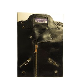 Papyrus Rebel Black Leather Jacket Birthday Card