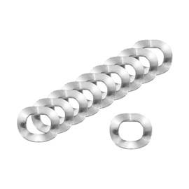 sourcing map Wave Spring Washer, 50Pcs 0.24"x0.12"x0.01" (ODxIDxT) - 304 Stainless Steel Curved Washer for Screw Bolt, Wave Washers Gaskets for Machinery (Silver)