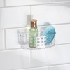 iDesign Plastic Suction Cup Hanging Shower Basket for Bathroom, Clear,
