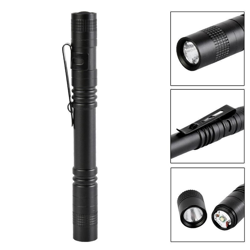 Tileon Pen Flashlight,2PCS Led Pen Light Flashlights with Clip,Mini Pocket
