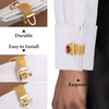 Birthstone Gold Tone Cufflinks for Men with Chain Shirt cuff