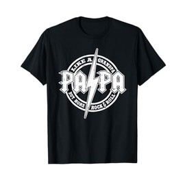 Papa Like A Grandpa Fathers Day Rocker Dad Rock Music Men T-Shirt