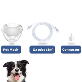 Pet Inhale Mask for Cats and Dogs, Pet O2 Mask Kit (S - Small)