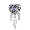 BEEUVIP Leaf Tricolor Love Dream catcher Charm 925 Sterling Silver