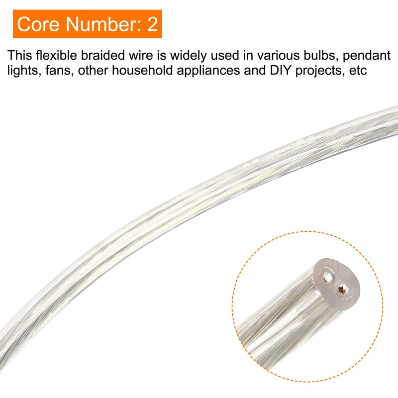 sourcing map PVC Coated Wire 2 Core Sheath Power Cable