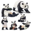 Toymany 6PCS Panda Figurines Toy Set, Realistic Plastic Jungle Animals