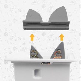 For Toniebox Replacement Ears, Replacement Parts for Tonies Volume Button, Outer Ears Only (Cat Ear), 2 Pieces (Grey)
