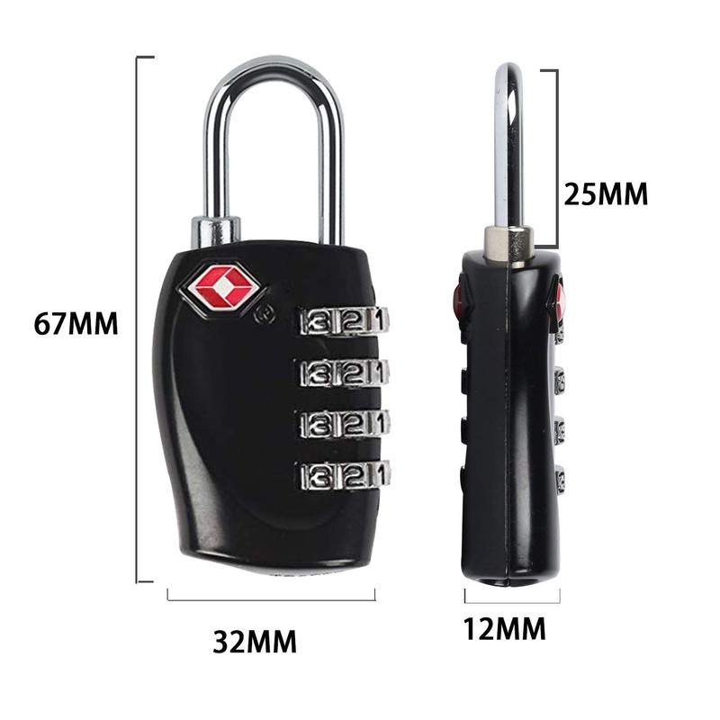 4 Dial Digit TSA Approved Travel Luggage Locks Combination for