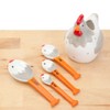 Bits and Pieces 4-Piece Ceramic Chicken Measuring Spoons Set with