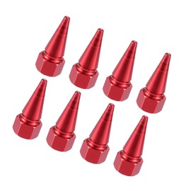 Motoforti 8pcs Red Car Spike Wheel Tyre Tire Valve Air Stem Cap Cover Long-lasting