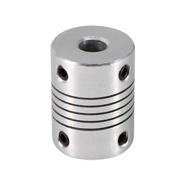 Plum Clutch Shaft Elastic Coupling Coupler 6 x 6.35 mm Flexible Clamp Plate Aluminium for Stepper Motor