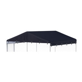 H-kenan 10 x 10 ft Outdoor Dog Kennel Cover Made from 600D Heavy Duty Waterproof Oxford Fabric Outdoor Dog Kennel Replacement Cover Black（Without cage top Frame）