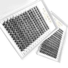 Cluster Lash Extension Kit, DIY 112pcs Lash Cluster C Curl 8-14mm 14Rows Natural Look| Thickness 0.07mm 30D-40D Mixed Length by Glamour by Forerunner