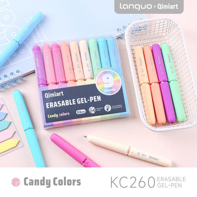 languo Erasable Gel Pens, 0.6mm Fine Point Twist Retractable Erasable