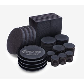 Slipstick GorillaPads Non-Slip Furniture Pads & Furniture Sliders Variety Pack (68 Pieces) Protects a Wide Range of Furniture & Floors, Whole House Furniture Gripper Slider Floor Protector Kit