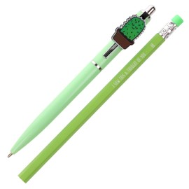 Stands Out, Supplying Outstanding Gifts Cute Cactus Smiley Pen and Pencil Set Kids Charm Topper School Stationary Kits Gift