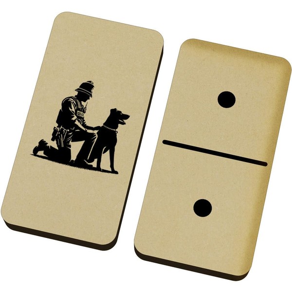 Azeeda 'Police Dog Handler Kneeling' Domino Set & Box (DM00052202)