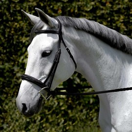 Wonder Care Top Grain Cowhide Leather English Bridle Snaffle Horse Bridle Noseband with Browband Horse Bit Bridle Stiched Cob with Reins Bridles for Horses