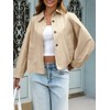 Cicy Bell Womens Oversized Cropped Trench Coats Batwing Sleeve Trendy