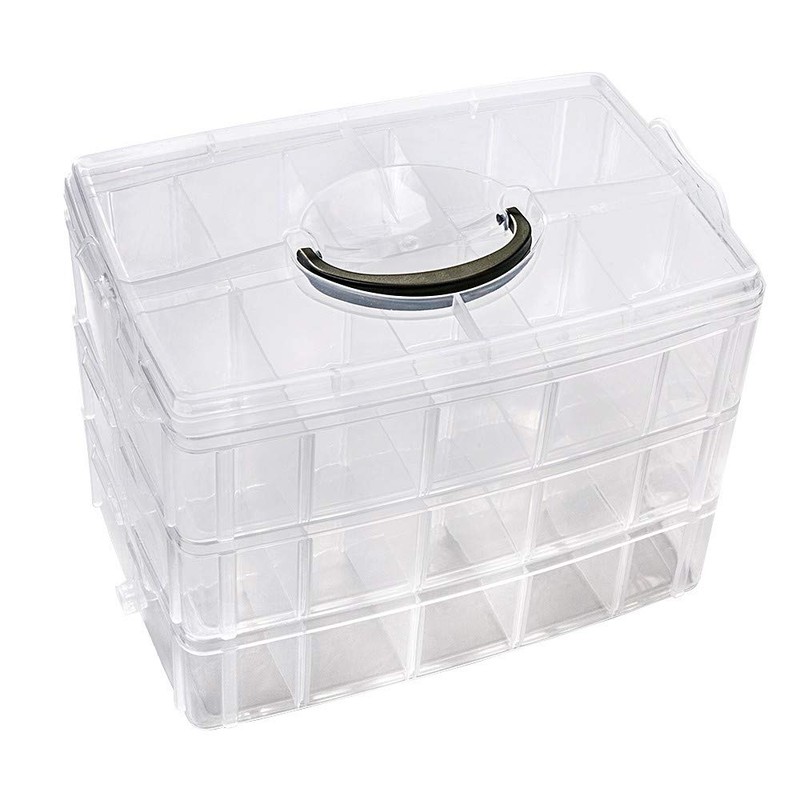 ZLY 3-Tier Demountable Plastic Jewelry Box Organizer Storage Container with