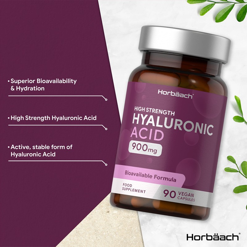 Hyaluronic Acid Supplement 900mg | 90 Vegan Capsules | High