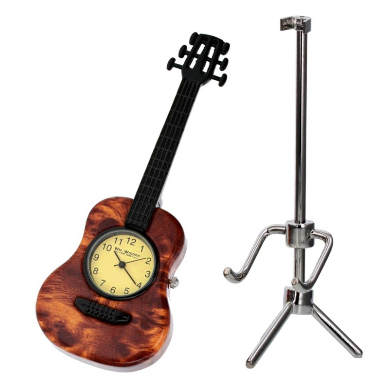 WM Widdop Musicology Miniature Novelty Collectors Clock - Guitar With