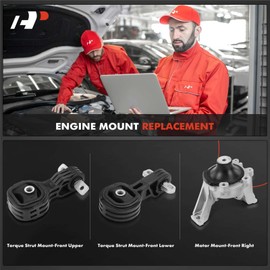 A-Premium 3PCS Front Engine Motor Mount and Torque Strut Mount Set Compatible with Honda CR-V CRV 2007 2008 2009 2010 2011 L4 2.4L, Replace# 50820SXSA01 50880SWAA01