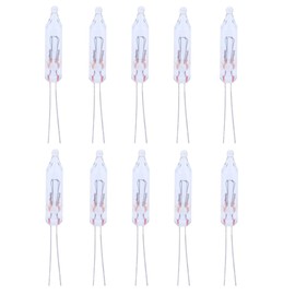 Generic 12 Volt Mini Christmas Replacement Bulbs for Incandescent String Lights, Pinched Base, 0.96 Watt, 80 mA (10), White