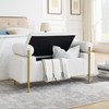 Jintop 44" Elegant Upholstered Linen Storage Bench with Cylindrical Arms,Luxurious