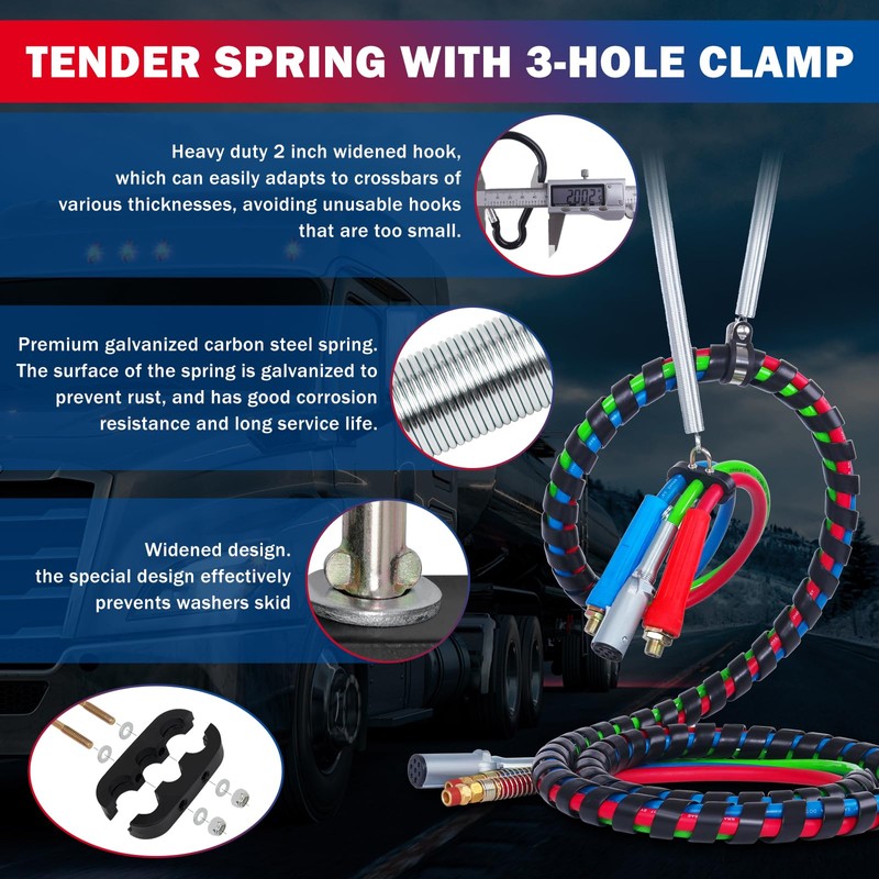 CheeMuii 12 FT Semi Truck Air Line Hose Assembly with