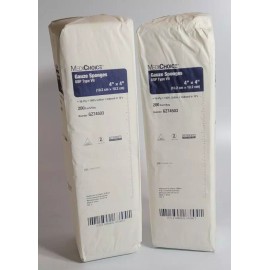 MediChoice Lot of 2 MediChoice USP Type VII Gauze Sponge Cotton 16-Ply 4"X4", Bag of 200