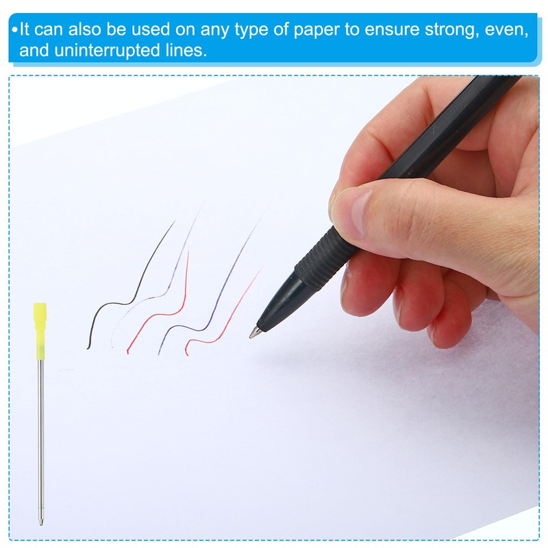 PATIKIL 10pcs 0.5mm Pen Ink Refills, Medium Point, Metal Pen