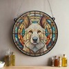 Image Industry German Shepherd White Stained Glass Effect Suncatcher -