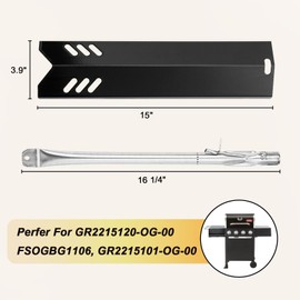 Grill Replacement Parts for Outdoor Gourmet 4 Burner Gasgrill, Heat Plates Shield Tents & Burner for GR2215120-OG-00 FSOGBG1106 GR2215101-OG-00 GR2215120OG00 GR2215101OG00, Grill Kits UFHP2 Heat Tent