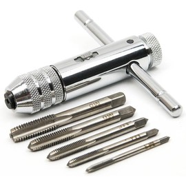 LEAUNGYOO Tap Handle, Screw Tap, Ratchet, Tap Holder, T-shaped Handle, Tap Wrench, Connection, Tap Handle, Tool Set, Drilling, Adjustable, M3, M4, M5, M6, M8, Threaded Tapping Hand, For Hand Tapping