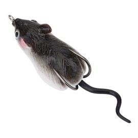 Mouse Rat Fishing Lure 4Pcs Artificial Bait Mouse Freshwater Soft Baits for Bass Snakehead Freshwater Soft Bait Dual Hooks Tackle Accessory(Dark Grey) Mouse Lures Mouse Fishing Lure