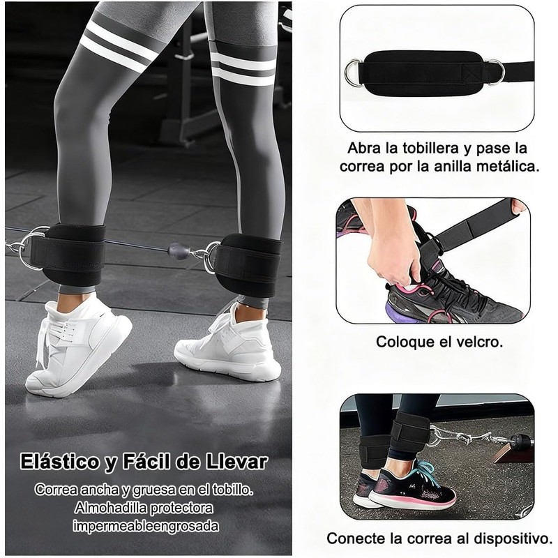 Correas Tobillo Anillo D 2 Pzs Grilletes Velcr Ajustable Gym
