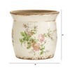 Nearly Natural 8in. Tuscan Ceramic Floral Print Planter